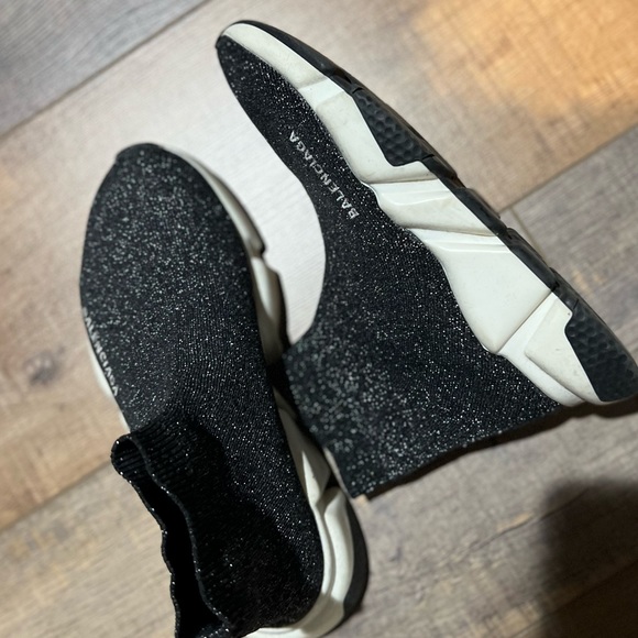 Balenciaga Speed Knit Trainers (Black with glitter) - Picture 3 of 5